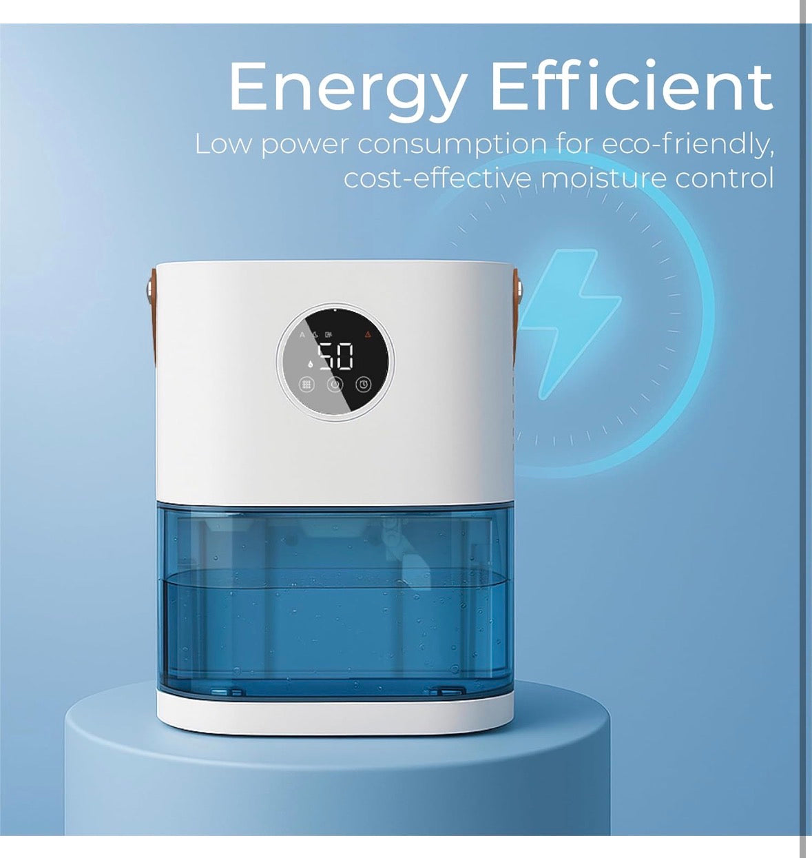 Prem-i-air 1.9L Smart Portable Dehumidifier – 430ml/Day Electric Mini Dehumidifier for Bedroom & Home, 55W Low Energy, Auto Humidity Sensor, Quiet 47dB, Timer, Sleep & Turbo Mode
